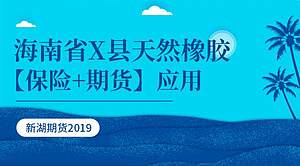 海南省X县天然橡胶“保险+期货”应用_新湖期货2019