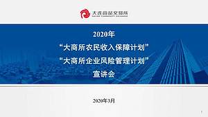 2020年“大商所农民收入保障计划”、“大商所企业风险管理计划”宣讲会