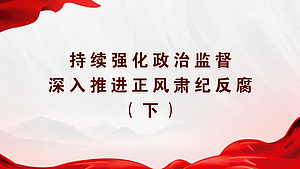 持续强化政治监督,深入推进正风肃纪反腐(下)
