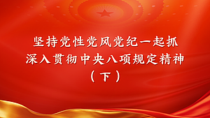 坚持党性党风党纪一起抓，深入贯彻中央八项规定精神（下）