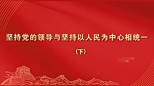 坚持党的领导与坚持以人民为中心相统一（下）