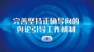 完善坚持正确导向的舆论引导工作机制（中）